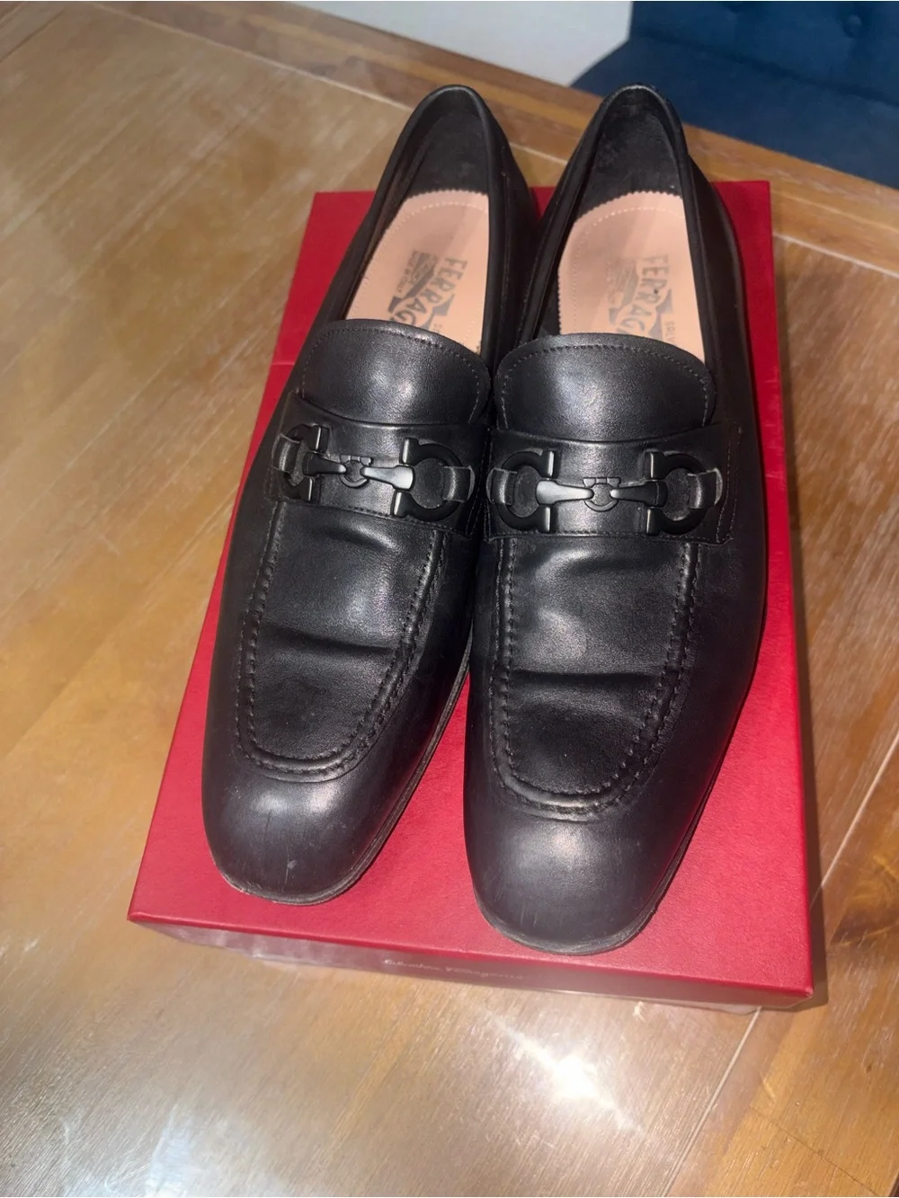 Salvatore Ferragamo Men’s Asten Loafers Size 9 E black leather